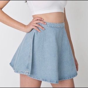 American Apparel Light Blue Denim Circle Skirt